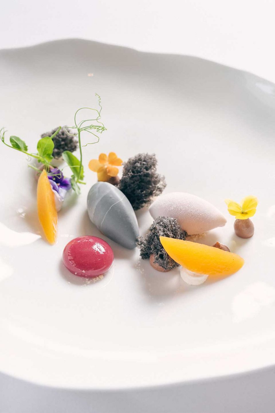 Close up image of a minimally decorated plate